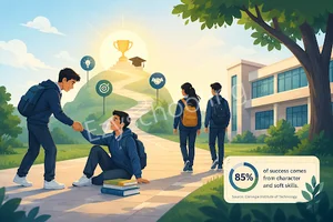 Image showing that 85% of success comes from character and soft skills.