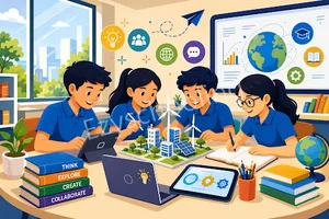 Image showing children exploring and learning in classroom
